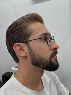Cliente atendido na Barbearia Lumberjack, Uberlândia